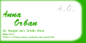 anna orban business card