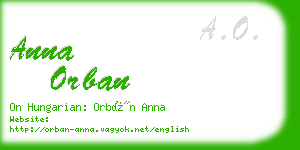 anna orban business card